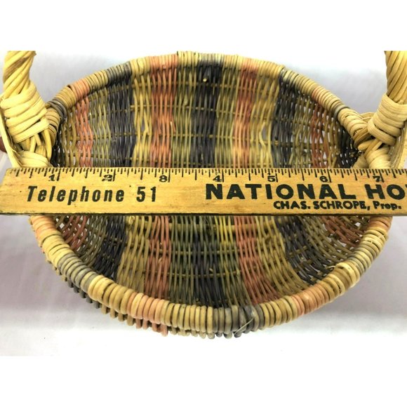 Multicolored Handmade Woven Egg Basket - Picture 4 of 5